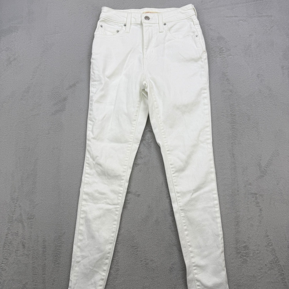 Levis 721 Jeans Womens 26 High Rise Skinny White‎ Denim Pants 5-Pocket Stretch